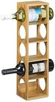 Relaxdays Bamboo Rack Size 53 x 14 x 12 cm, 5 Levels, Modern Bottle Storage Wine Holder for Horizontal Hold, Stackable, Natural Brown, Wood, 12 x 14 x 53 cm