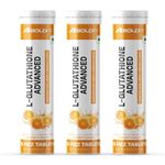 Boldfit 500mg L- Glutathione Tablets For Skin Whitening & Glow Antioxidant With Vitamin C & E, Biotin Enhances Skin Brightness, Detoxifies And Support Immune Health - Orange 45 Effervescent Tabs