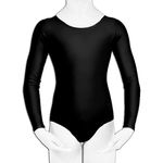 Crazy Chick® New Girl Children Ballet Dance Leotard Bodysuit Gymnastics Long Sleeved Dancewear Fancy Dress UK Age 3-13 Year (Black, 11-12 Years)