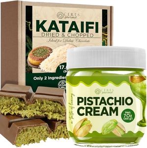 Kataifi Shredded Fillo Dough & Pistachio Butter Spread Bundle for Dubai Chocolate, Authentic Turkish Dried Chopped Kataifi Pastry (1.1 lbs) and Sweet Pistachio Nut Cream (8 Oz), Ideal for Kunafa, Baklava, and Gourmet Desserts