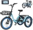 MOONCOOL Electric Tricycle for Adults, 500W/750W 48V Folding Electric Trike Peak Power 1100W, 20"x3.0" Fat Tire 3 Wheel Ebike, Aluminum Adult Tricycle with Removable Battery, Rear Differential