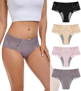 Intiflower Period Underwear for Women, Leakproof Period Panties, Lace Menstrual Underwear Breathable & Soft