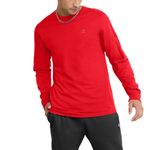 Champion Men's Classic Long Sleeve Tee Shirt, Scarlet, XL