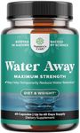 Water Away Supplement for Fast Bloating and Swelling Relief Pure Natural Diuretic Pills Reduce Water Retention Support Weight Loss Boost Energy Levels
