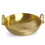 NUTRION Pure Bronze Kadai 1.8 Litre Traditional Indian Cooking Pot with Health-Boosting Properties/Free of Toxins-22 cm