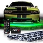 OPT7 Aura Aluminum LED Underglow Kit for Car with Remote Control, Exterior Neon Accent Under Glow Lights, Rigid Waterproof Strip Lights, Music Soundsync Mode, Multicolor RGB Light Bars