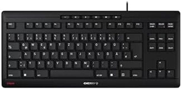 CHERRY STREAM KEYBOARD, Kabelgebundene Tastatur, Deutsches Layout (QWERTZ), Flüsterleiser Tastenanschlag, Einzigartiges Tippgefühl, Flaches Design, Schwarz