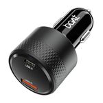 Boat 83W Car Charger, Mobile & Laptop Charging (MacBook & Type C Laptops), Dual Port Fast Charging, 65W Type C PD, 20W USB, compatable with iPhone, Android, iPad, MacBook etc (Carbon Black)