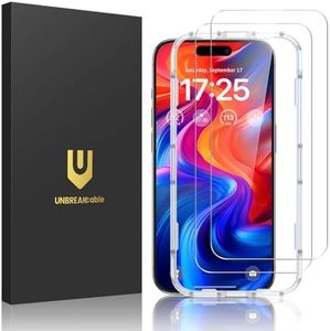 UNBREAKcable 2-Pack Screen Protector for iPhone 16 Plus, Military-Grade Shatterproof Tempered Glass [9H+ Hardness] [Easy Installation Frame] [99.99% HD Clear] for Apple iPhone 16 Plus
