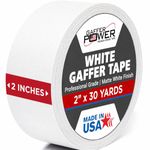 Real Premium Grade Gaffer Tape by GafferPower® - Made in the USA - White 2 in X 30 yds – Heavy Duty Gaffer's Tape - Non-Reflective - Multipurpose - Better Than Duct Tape (White)