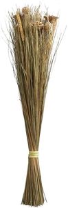 Deco 79 Dried Plant Grass Handmade Natural Foliage Tall Floral Bouquet with Deco Ball Accents, 8" x 5" x 41", Brown