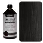 Littlefair's Wood Stain Water Based - 1 LTR - Indoor Furniture Stain Light & Dark Finishes - Special Non Toxic & Eco Friendly Formula - Wood Stain for Crafts - Colour: Black Ebony