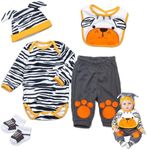 Medylove Reborn Baby Doll Clothes Set Boy for 20- 22 inch Reborn Doll Tiger Outfit Accessories 4 Pieces