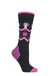 HEAT HOLDERS SOCKSHOP Ladies 1.0 TOG Apres Ski Ultra Lite Ski Socks Pack of 1 Black Fairisle 4-8