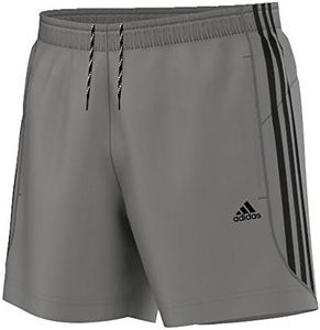 adidas Mens Shorts Essentials 3 Stripe Shorts Woven 3 Stripe Gym Running Shorts (S, Grey/White)