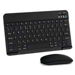 LAMA Wireless Keyboard and Mouse, Rechargeable Ultra Slim Universal Tablet Keyboard, Portable Bluetooth Keyboard for iPad/Tablet/iOS/Android/Windows/Laptops/Desktop Computer/Phones, Black