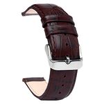 Roycee Aspire Series Genuine Leather Mens Replacement Brown Watch Straps Compatible With All Watches With Regular 22 Mm Lug Size