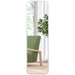 Giftgarden Full Length Mirror Aluminum Framed, Modern 118x35 CM (47x14 Inches) Long Wall Mirror Full-Body, Wall Mounted or Over The Door Hanging for Bedroom Closet Bathroom, White