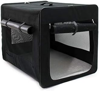 Wiltec Caisse de Transport Pliable pour Animaux domestiques - Taille XXL / 106 x 71 x 81 cm - capacité Max. 35 kg - Couleur Noire - avec Coussin - pour Voyage avec Chiens Chats Animaux domestiques