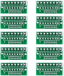 JESSINIE 10Pcs Interface board 1.27MM 2.0MM 2.54MM Adapter Board for Wireless Module Transfer Spacing 8 Pins 3 Rows 24 Holes