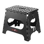 Folding Step Stool, 11 Inch Foot Stool for Kids Adults - Holds Up to 330 lbs, Lightweight Foldable Step Stool with Anti-Slip Surface, Carry Handle for Home Indoor Outdoor