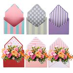 6 Pcs Flower Envelope Box Flower Wrapping Gift Box Folding Flower Storage Box Florist Bouquet Packaging Box for Wedding Engagement Valentines Day Birthday Graduation Party Decoration