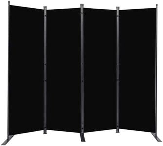 4Panel Room Dividers Screens, Portable Folding Wall Privacy Separation, Freestanding Partition Separator Screen for Home Dorm Studio Office Bedroom, 220 * 44 * 178Cm Black