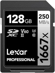 Lexar 128GB Professional 1667x SD Card, UHS-II, C10, U3, V60, Full HD, 4K, Up To 250MB/s Read SDXC Memory Card, for Professional Photographer, Videographer, Enthusiast (LSD128CBNA1667)