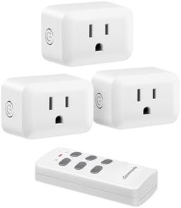 DEWENWILS Wireless Remote Control Outlet, Programmable and Expandable Electrical Outlet Switch, Wireless Remote Light Switch, 100FT Range, FCC Listed, 1 Remote and 3 Outlets