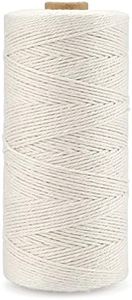 jijAcraft 984 Feet Cotton String, 100% Cotton Butchers Twine String, 1mm Beige Macrame Cord, Food Safe Kitchen Cooking Twine String for Crafts, Gift Wrapping, Gift Wrapping