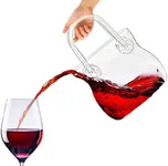 Glass Handbag Purse Decanter & Vase For Flowers, Wine & Whiskey Decanter for Wome, Women's Bag Shape Fish Bowl - for Home Deco Centerpiece, Bachelorette Party, Wedding, Floral (750ML)