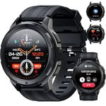 OUKITEL Smart Watch for Men BT10, 1.43" AMOLED Smart Watches with Bluetooth Voice Call for Android iOS Phone, Smartwatch with Heart Rate SpO2 Pressure Sleep Monitor, Waterproof Tactical Fitness Watch