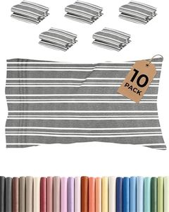King Pillow Cases Set of 10 - Ultra Soft Hotel Quality Pillowcase Covers - Comfy & Wrinkle Free - Shrink & Fade Resistant - Easy-Care, Machine Washable Pillow Protectors - 10 Piece Set - Grey Stripes