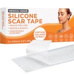 Medical Grade Silicone Scar Tape Collagen | 4cm x 2.4M | Silicone Scar Sheets for After Surgery C Section Recovery, Wrikles Removal, Face Treatment Gel Patches/Plasters