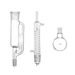 Deschem 250ml 24/40 Glass Soxhlet Extractor 40/38 Graham Coil Condenser & One Reservoir Flask