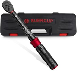 SUERCUP 1/4-Inch Drive Click Torque Wrench, 1.1-22.1 ft-lbs/3-30Nm Dual Range Bike Torque Wrench, Dual-Direction Adjustable 72 tooth Click Torque Wrench for Bicycle Maintenance, BSM09