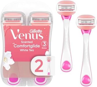 Gillette Venus ComfortGlide Disposable Razors for Women, 2 Count, White Tea Scented Moisture Bars for a Smooth Shave