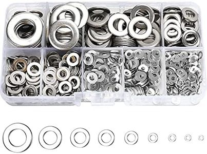 304 Stainless Steel Flat Washers for Screws Bolts, 800 Pcs Fender Washers Assortment Set, Assorted Hardware Lock Metal Washers Kit 9 Sizes-M2 M2.5 M3 M4 M5 M6 M8 M10 M12 for Home, Factories