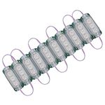 AllExtreme EXMIL3G 3 LED Module Light Interior Exterior 12V 5730 Injection Decorative Lamp with Adhesive Backside for Car, Home & Decoration (10 Strips, Green)