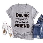 CONTEANER Friends Shirts for Women Couples Funny BFF Birthday Gift Graphic Tees 1PCS, Grey-if Lost, Medium