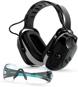 Muffpro Bluetooth Hearing Protection Ear Protection, NRR 25 dB Noise Canceling Earmuffs for Snowblowing, Mowing, Construction (Only Bluetooth), Black