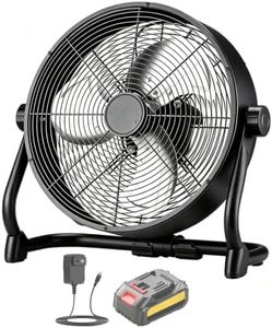SIKANE High Velocity Floor Fan, 18.2 Inch, Stepless Speed, Multi‑Angle Tilt, Dual Power, Compatible with Makita 18.12V Battery, for Garage, RV, Camping & Sheltered Outdoor