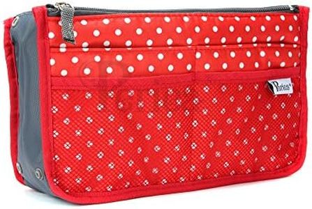 Periea Handbag Organiser Insert - Chelsy - 39 Colours Available - 3 Sizes (Small, Red with White Polka Dots)