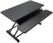 YO YO 80-S (Slim) Standing Desk Converter | For Healthier Lifestyle | Height Adjustable Desk Riser For A Single Monitor | Stand Up Desk Converter | Desk Risers | 80cm | Black