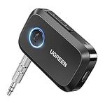 UGREEN Bluetooth 5.3 Receiver for Car, Aux to Bluetooth Adapter 3.5mm Jack, Crystal Clear Sound, Built-in Mic for Hands-Free Calls, 15H Battery Life, Compatible with Car Speaker Home Stereo Amplifier