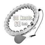 KJP Smart Weighted Hula Hoop Plus Size for Adults Weight Loss, 30 Knots Infinity Hoop, 2 in 1 Adjustable and Detachable Circular Workout Equipment for Women (White - Grey)