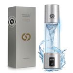 PUREPEBRIX Hydrogen Water Bottle Generator - Up to 6360 PPB - Certified H2 Generator- SPE/PEM Technology - OLED Display Portable Hydration & Athletic Performance System (Silver)