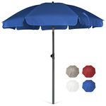 AMMSUN Patio Umbrella Market Table Umbrella 6.5 ft Tilt Steel Pole UPF50+ Protection, Great for Outdoor Garden Backyard, Navy Blue