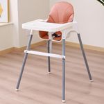 Baby Chair XCJump Baby high Chair Adjustable Leg Baby high Chair Removable Tray 3 Point Harness and footrest Baby and Toddler Feeding high Chair (White)