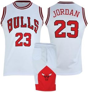 Levelty Basketball Jersey For Boys/Men 2 Piece Basketball Uniform Adult Sleeveless Kit Lightweight Set (White/Red - XL)